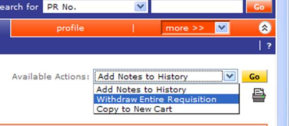 Withdraw Entire Requisition
